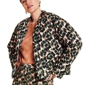 Rachel Comey x Target Green / peach Animal Print Cropped Quilted Jacket Size XL